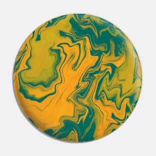 Shades of Green and Yellow Aesthetic Marble Pattern Pin