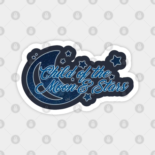 Child of the Moon and Stars (Blue glow version) Magnet by LetsGetGEEKY