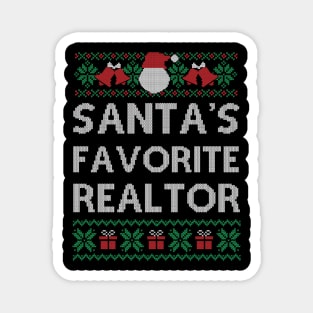 Santa's Favorite Realtor Funny Christmas Gift For Men Women Magnet