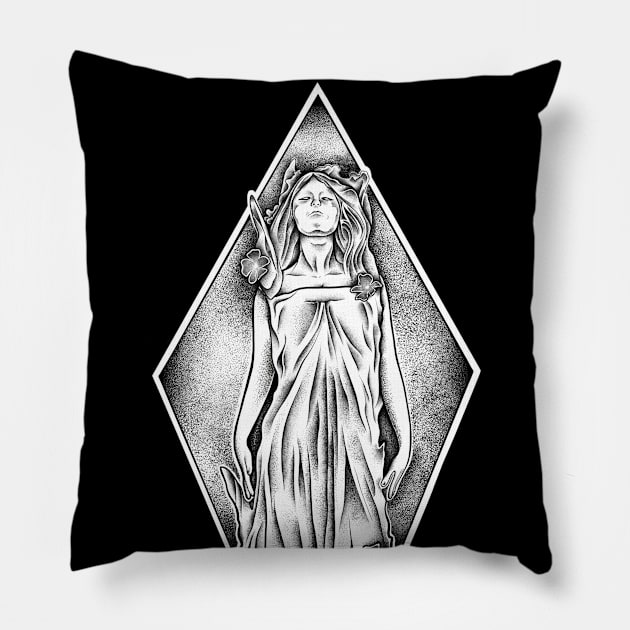 Dotworked woman Pillow by Wave10