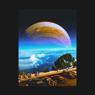 View Of Jupiter - Space Collage, Retro Futurism, Sci-Fi T-Shirt
