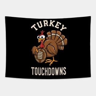 Turkey and Touchdowns Football Thanksgiving Tapestry