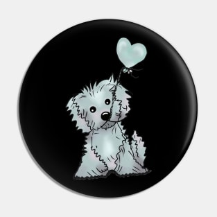 hund und Luftballon Pin