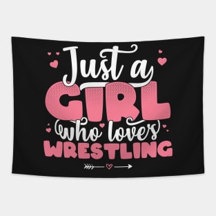 Just A Girl Who Loves Wrestling - Cute wrestler gift graphic Tapestry