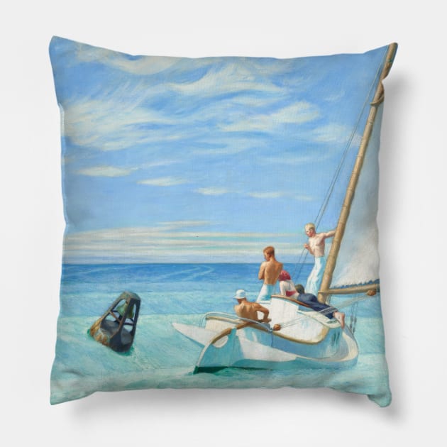 Ground Swell Oil Painting by Edward Hopper Pillow by podartist