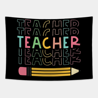 Teacher Appreciation , Colorful Teacher , School Staff Gift Idea Tapestry