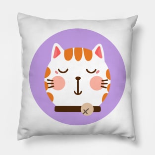 cute drawn kitty cat design 10 Pillow