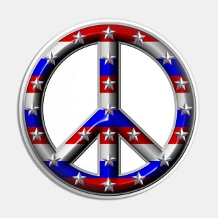 USA peace sign Pin