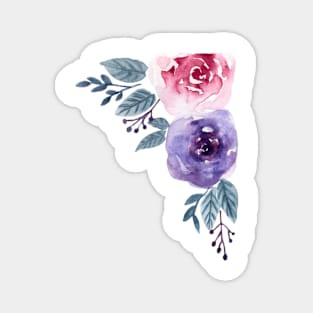 Roses corner watercolor Magnet