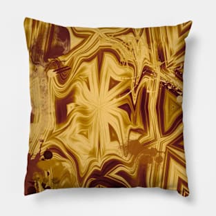 Bold melted copper striped kaleidoscope Pillow