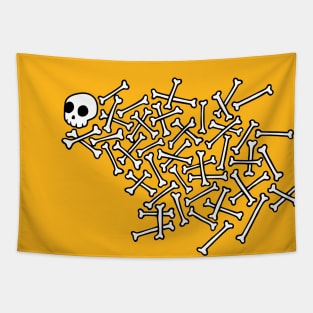 Comic style skull and bones Tapestry