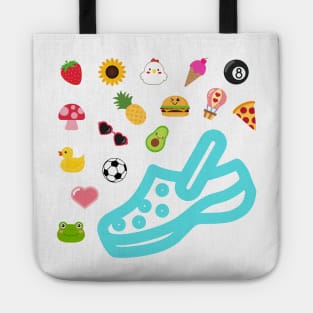 Croc with charms stickers Tote