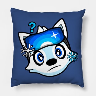 Confused Skier Alaskan Malamute Brook Pillow