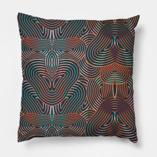 Ancient cultures pattern earth tones and turquoise Pillow