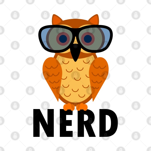 Cute Nerdy Owl with funny Nerd Glasses - Intelligent and Smart Nerd Owl by Bohnenkern