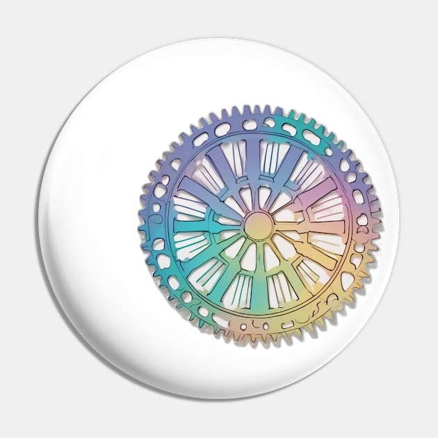 Rainbow Hued Mechanical Gear Wheel No. 482 Pin by cornelliusy