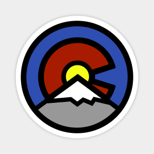 Denver Colorado - Colorado Flag Logo Design Magnet
