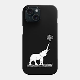 White Elephant Holding Dandelion Phone Case