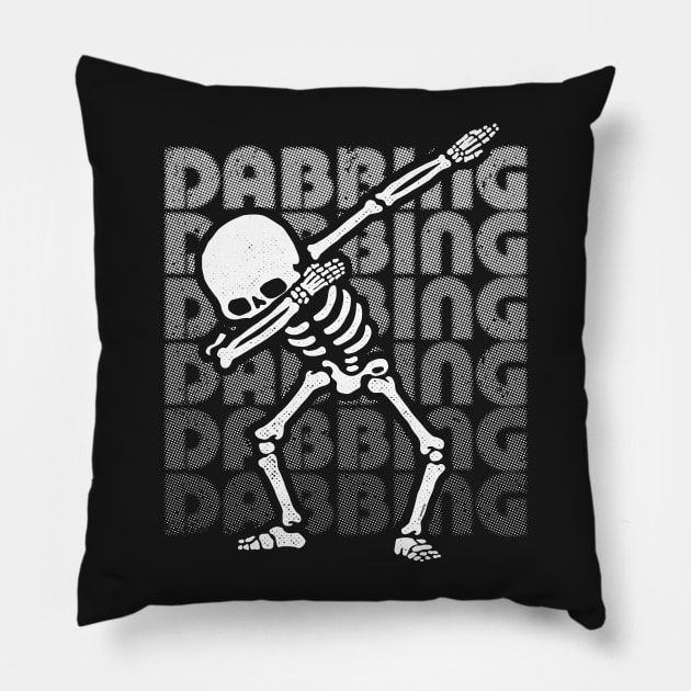 Dabbing Skeleton Type White Pillow by vo_maria