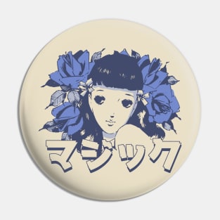 Anime Flower Girl 'Magic' In Japanese Aesthetic Otaku, Vintage Pin