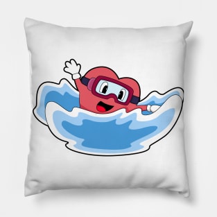 Heart Swimming Waves Pillow