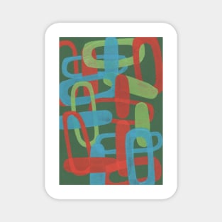 Abstract, green, red and blue. Magnet