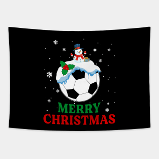 Merry Christmas Soccer Xmas Gift Tapestry