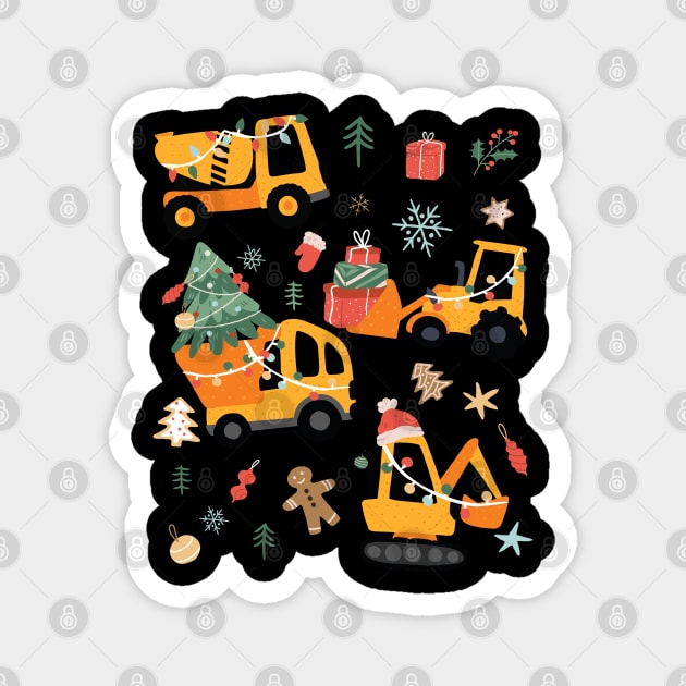 Christmas construction site kids Magnet by A-Buddies