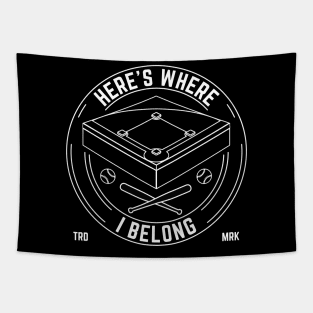 Here's Where I Belong, Baseball and Softball Players Logo Tapestry