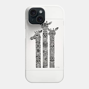 giraffes black Phone Case