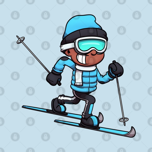 Cross Country Skiing Boy by TheMaskedTooner