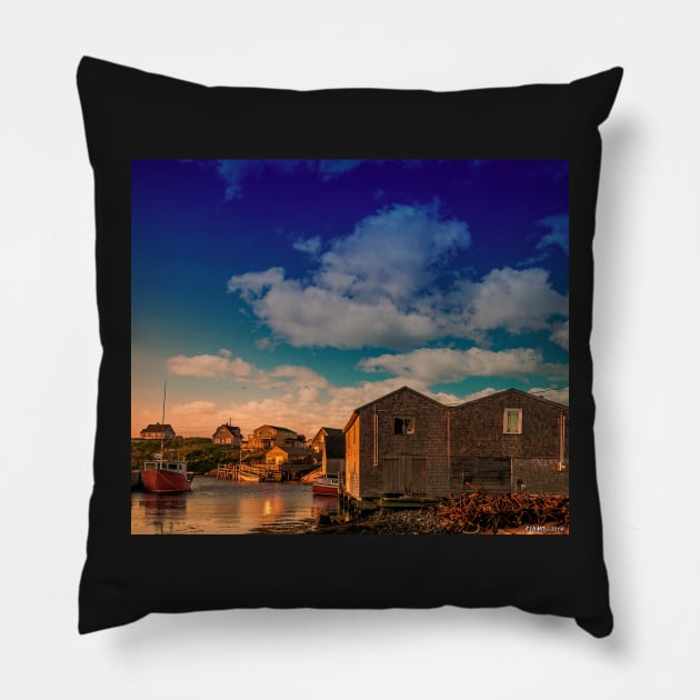 Sunset at Peggy's Cove 05 Pillow by kenmo