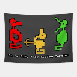 Vintage Video Game Dragons OMG! Tapestry