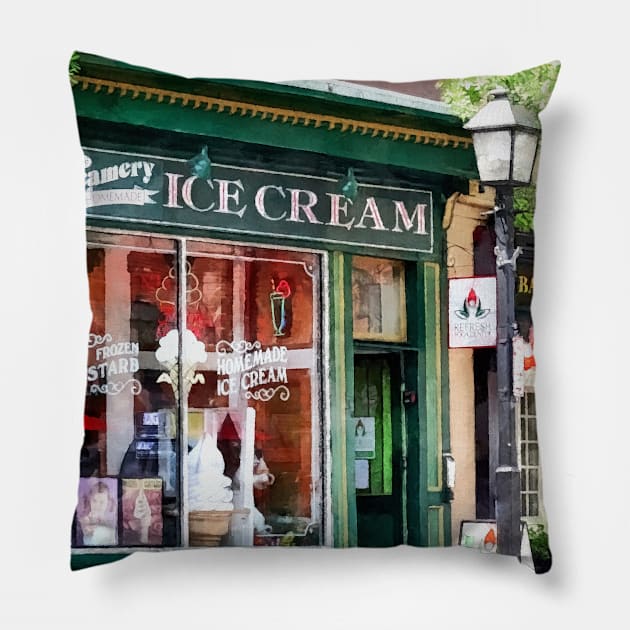 Alexandria VA - Ice Cream Parlor Pillow by SusanSavad