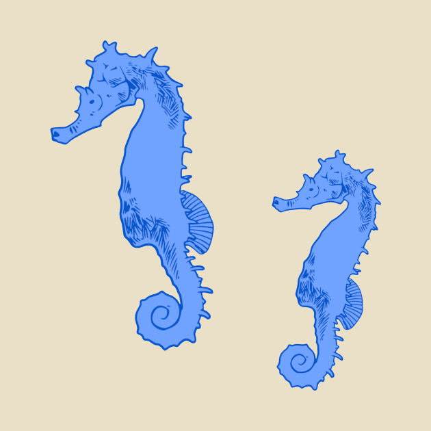 Blue seahorses by anrockhi