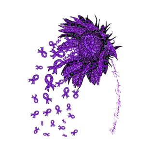 Idiopathic Thrombocytopenic Purpura Awareness - Sunflower ribbon flowers fall T-Shirt