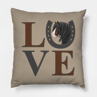 Brown Bay Gypsy Vanner Draft Horse LOVE Pillow