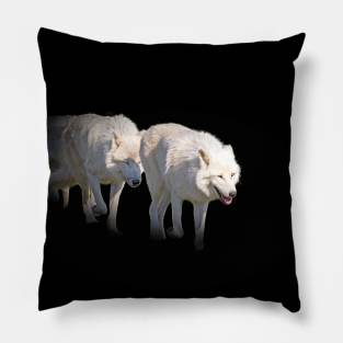 White Wolf Animal Wildlife Jungle Nature Freedom Forest Digital Painting Pillow