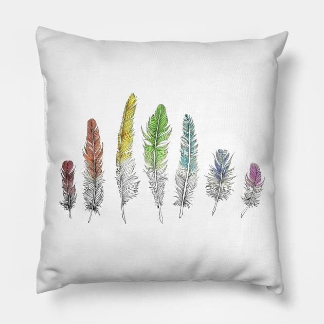 Feathers Pillow by Euminee