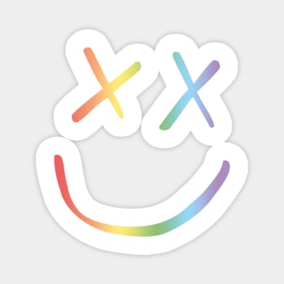 Rainbow Smiley Louis Tomlinson white background Magnet