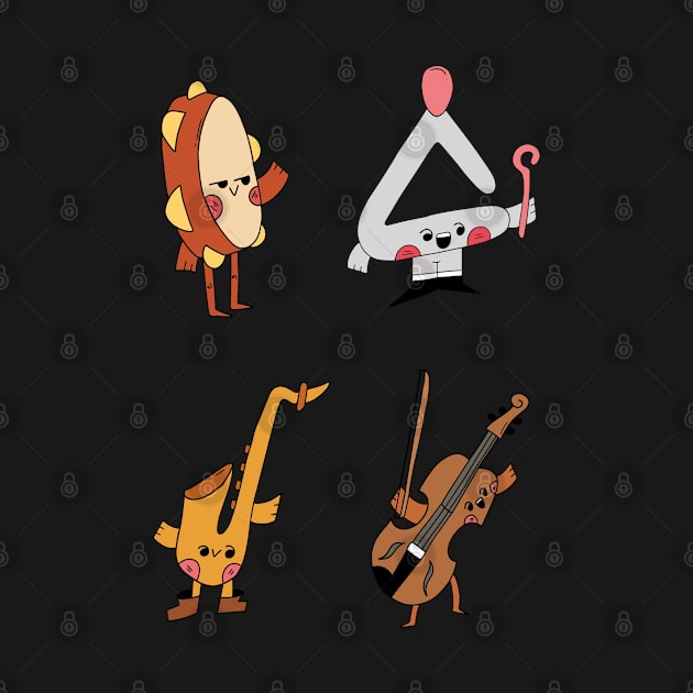 Funny Musical Instrument Art, Music Instrument by Lapiiin's Cute Sticker