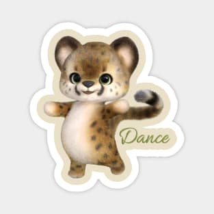 Little Cheetah cat Dancing Magnet