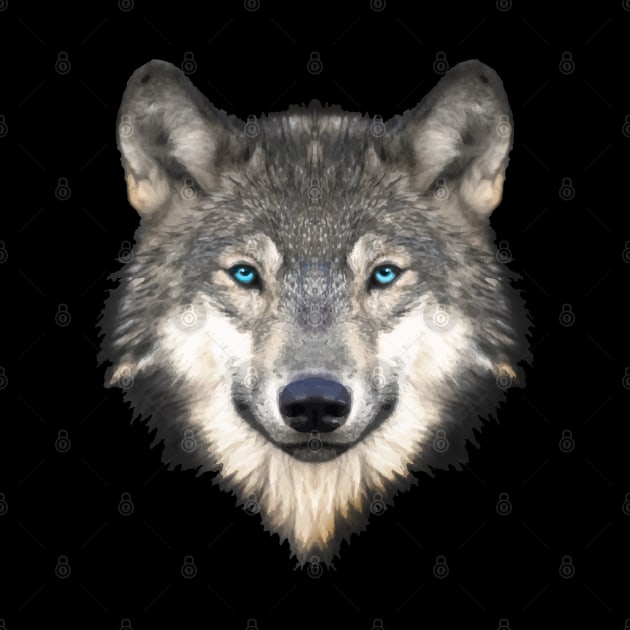 Realistic Furry Wolf Face by Jitterfly