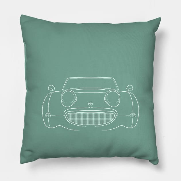 Austin Healey Sprite Mark 1 - front stencil, white Pillow by mal_photography