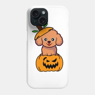 Cute Brown Dog is in a pumpkin Phone Case