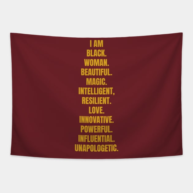 I Am A Powerful Black Woman | African American | Black Queen Tapestry by UrbanLifeApparel