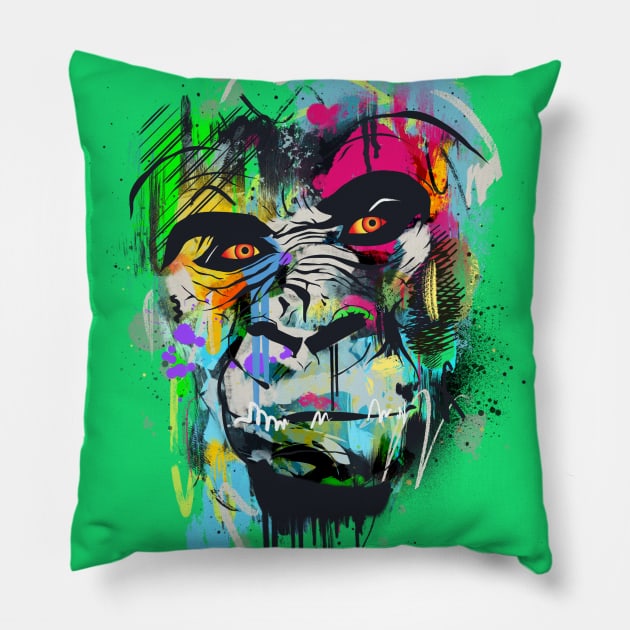 Bad Monkey Pillow by portraiteam