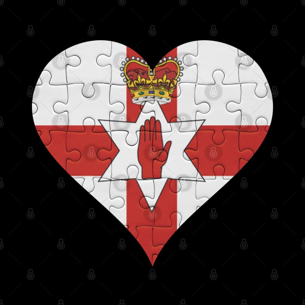 Irish Jigsaw Puzzle Heart Design - Gift for Irish With Northern Ireland Roots by Country Flags