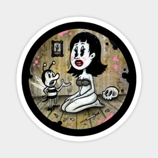 Moody Molly - A Vintage Creepy  Rubber Hose cartoon Graphic. Magnet