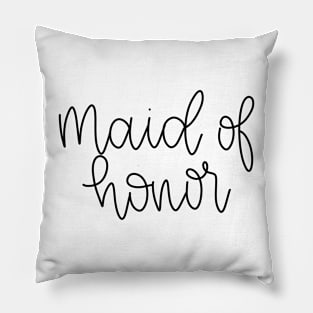 Maid of Honor Gift - Black Line Lettering Pillow